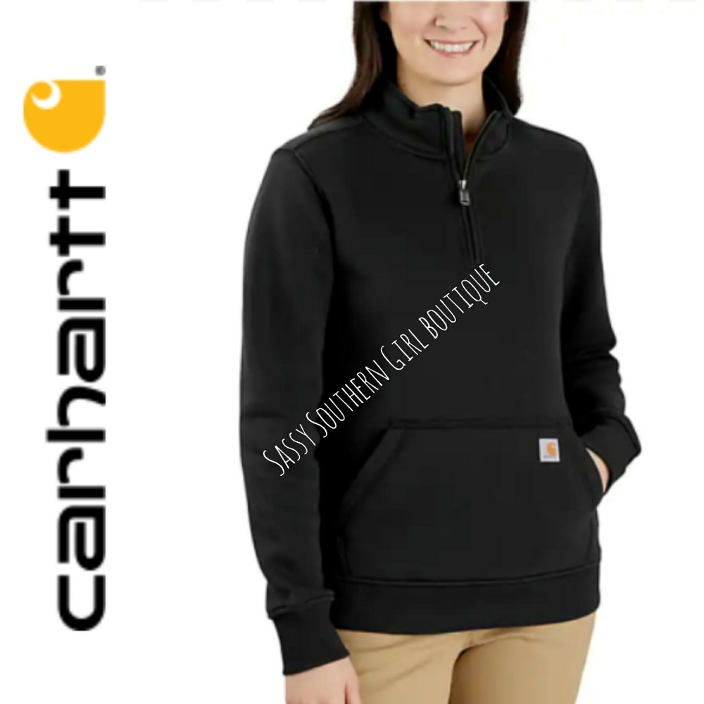 🆕⭐ Women's Carhartt black quarter zip sweatshirt